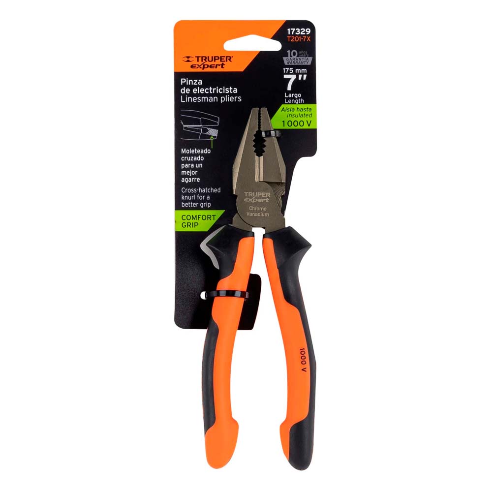 Alicate Truper para Electricista 7" Mango Comfort Grip