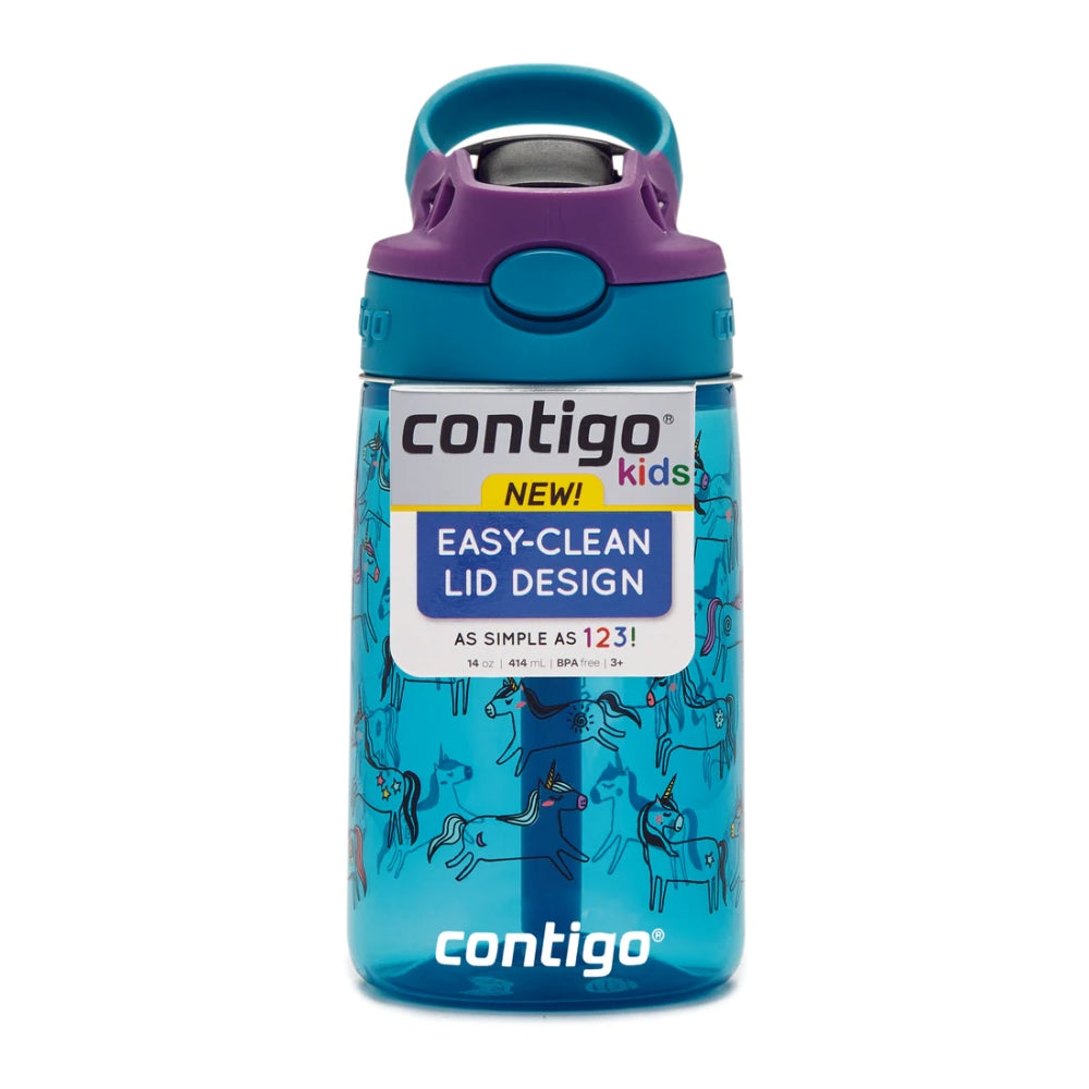 Botella Contigo Kids Straw de Plastico Libre de BPA con Bombilla Autospout de 14oz 414ml Diseño Unicornios 2126115