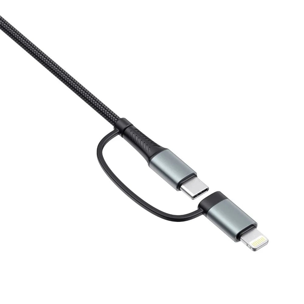Cable Havit de carga multi puertos Conexion USB-A a USB-C Lightning PD20W USB-C PD60W CB6244-BG