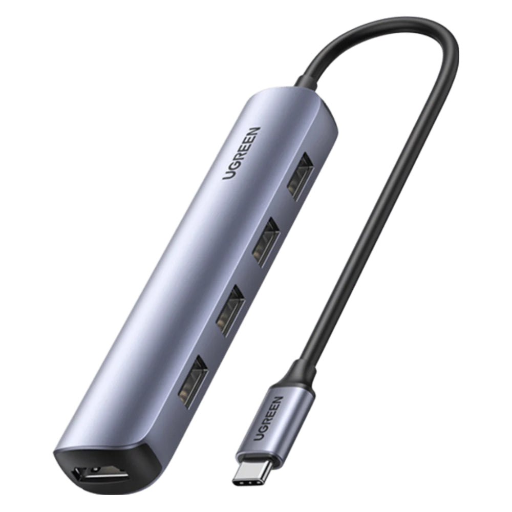 Hub USB-C Ugreen 5en1 4xUSB-A 3.0 y 1xHDMI Modo Dual 4K 30Hz Soporte 3D Amplia Compatibilidad 20197