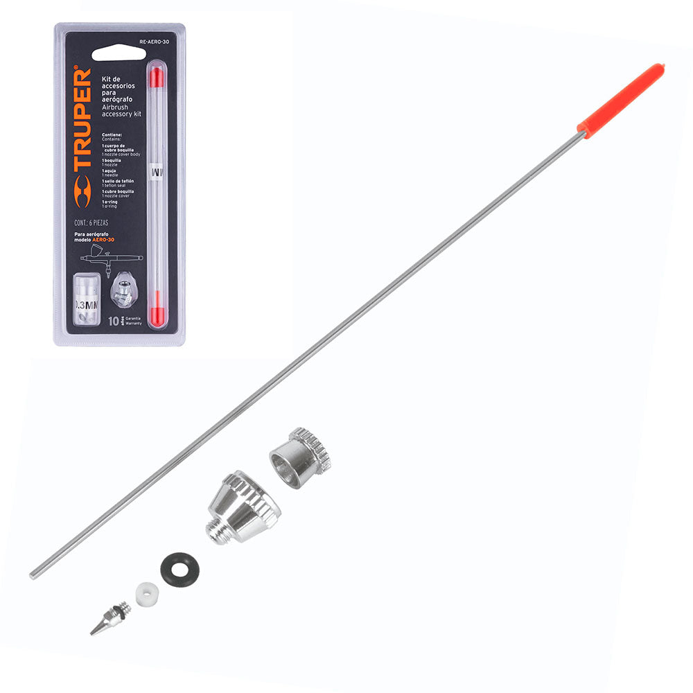 Kit de 5 Accesorios para Aerógrafo Truper AERO-30