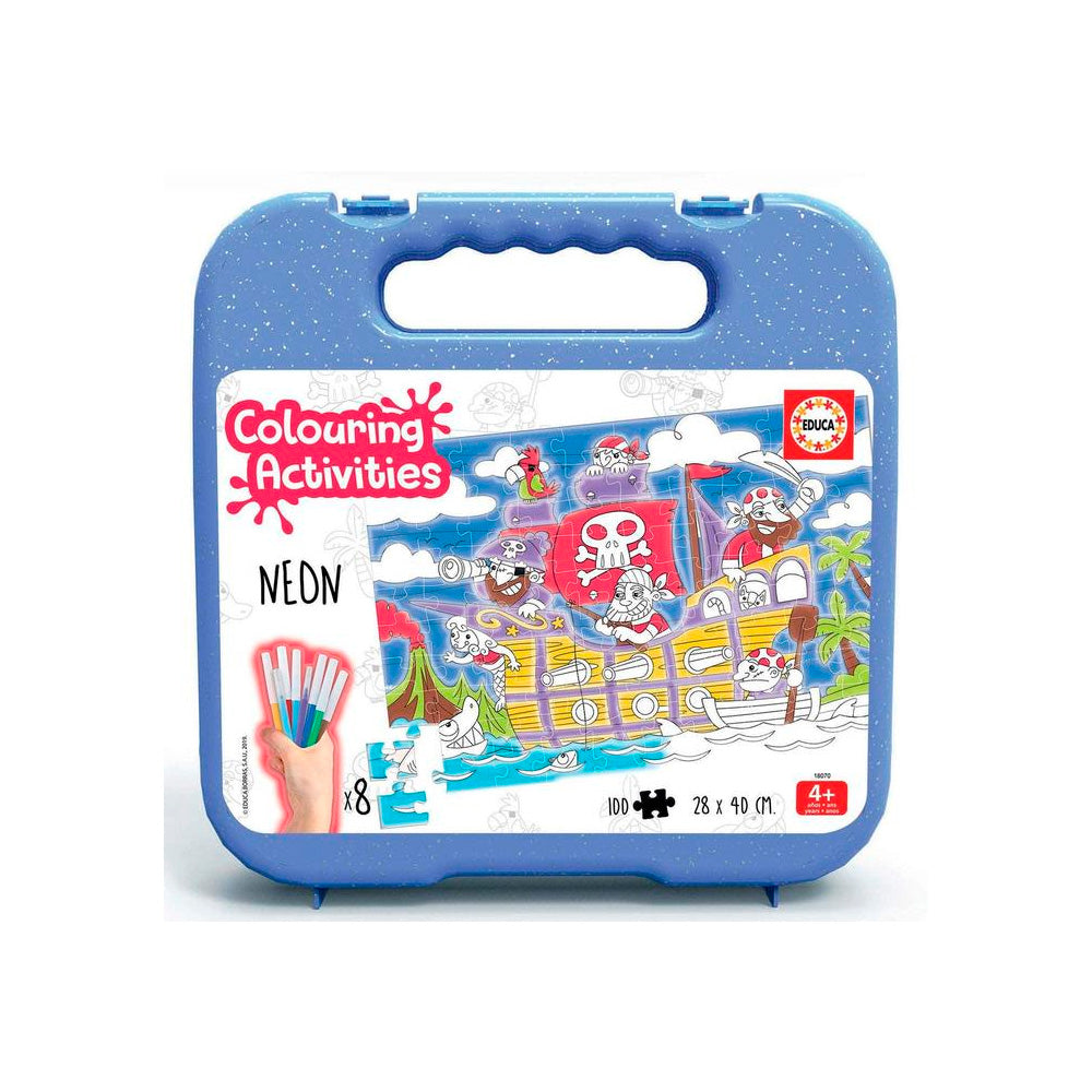 Kit de Rompecabeza Educa Piratas Colouring para Colorear