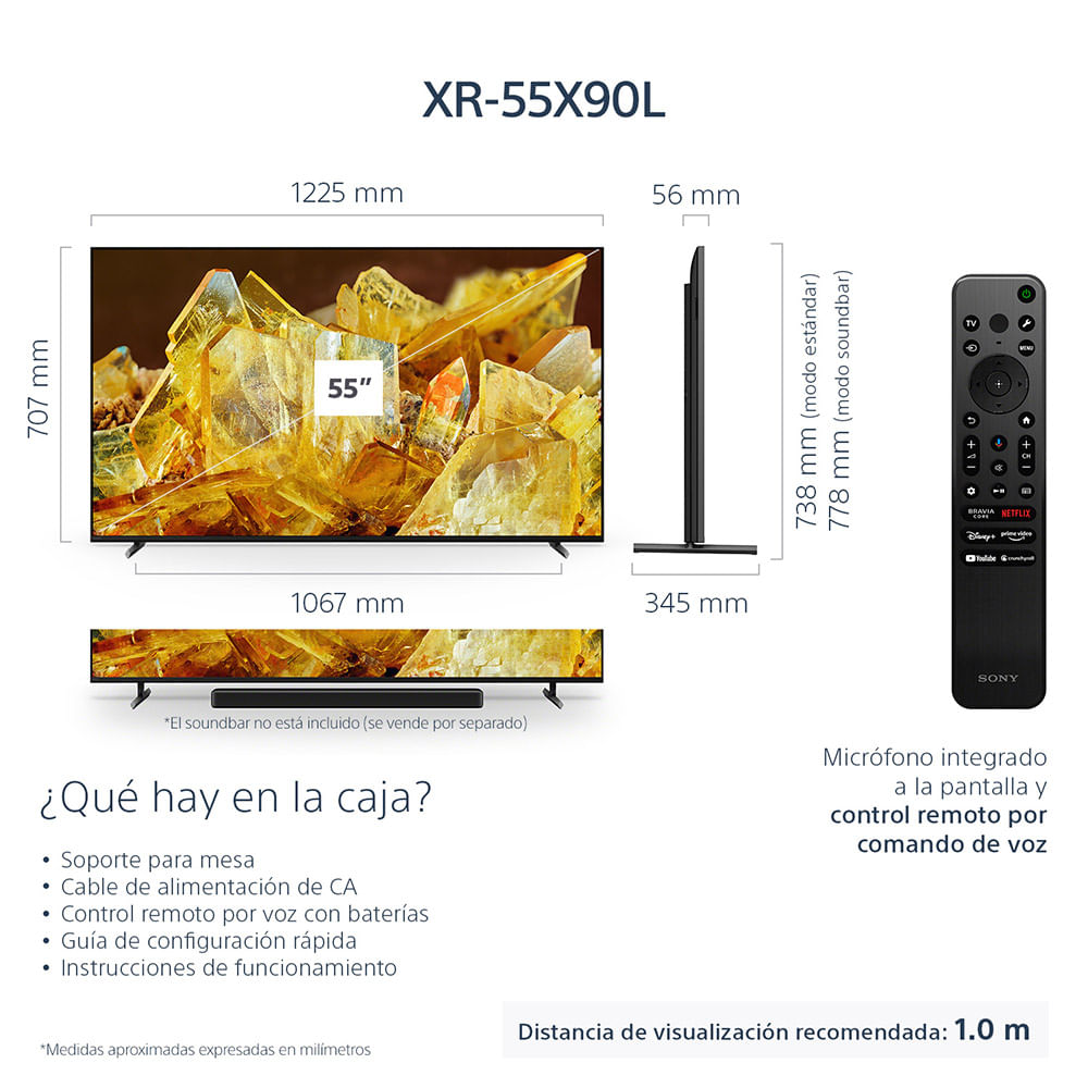LED 55" Smart TV Sony 4K Full Array KD-55X90L