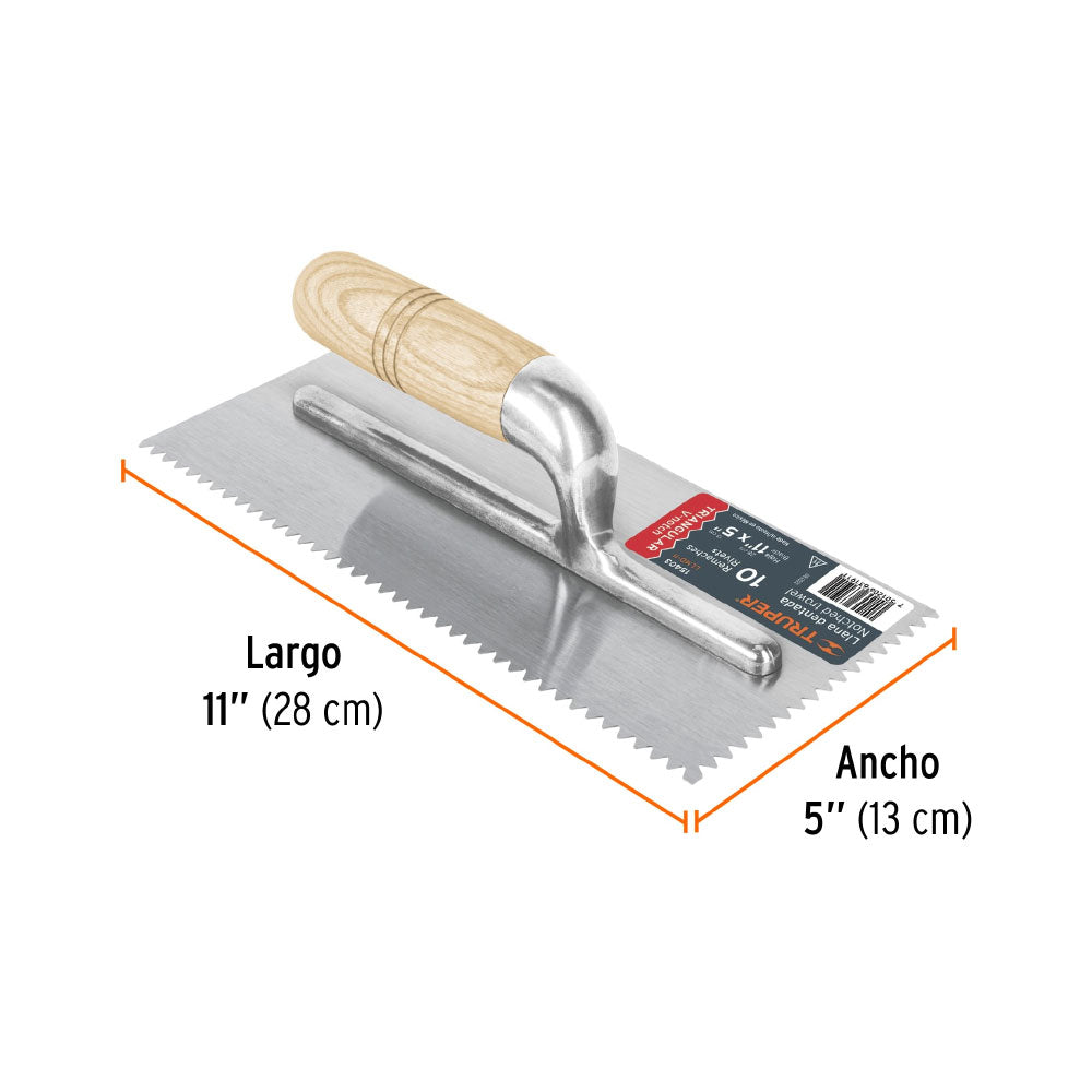 Plancha para Albañil Tringular Truper de 11"  de 10 Remaches