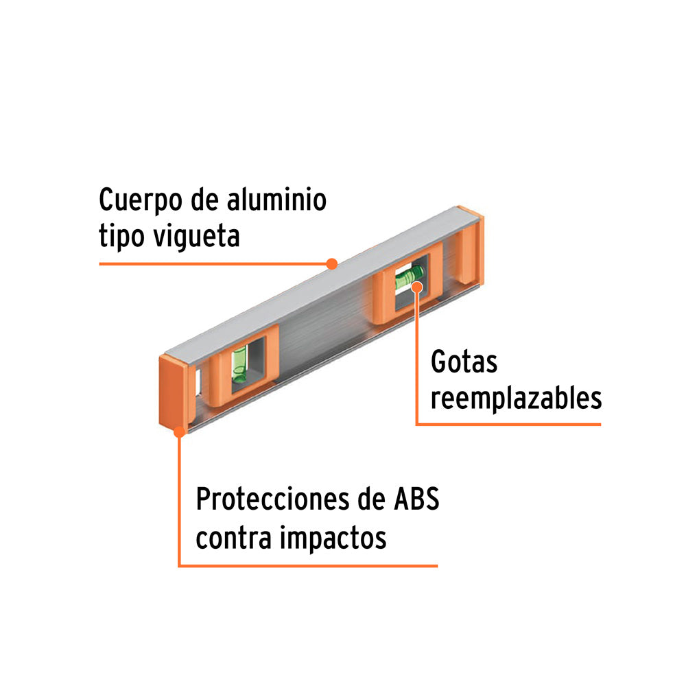 Regla Niveladora Truper de 12" con protección de ABS