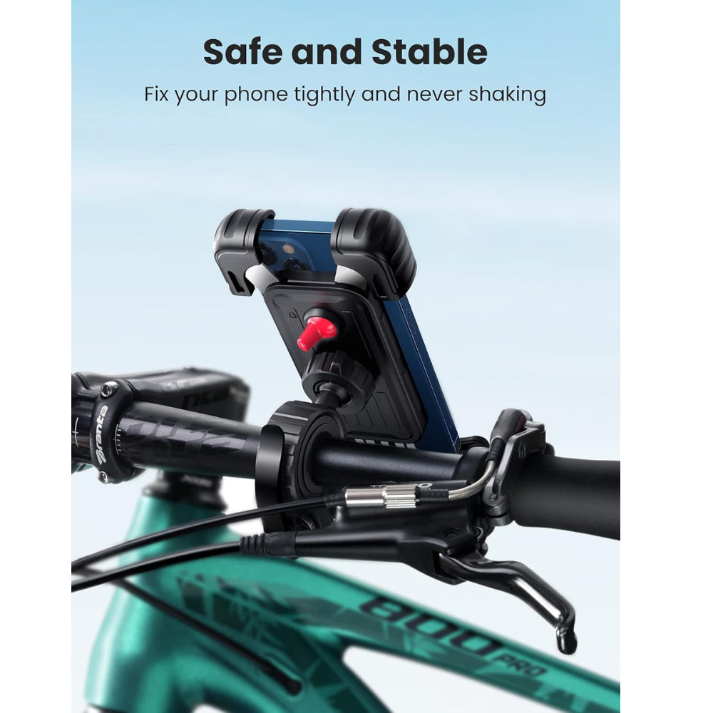 Soporte de Bicicleta Ugreen Universal Compatible con Celulares de 4.6 a 6.8" Seguridad en 4 esquinas Rotacion 360 grados 60548
