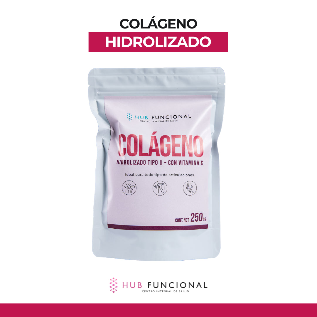 Colágeno Hidrolizado Tipo ll con Vitamina C Suplementación Nutracéutica Hub Funcional