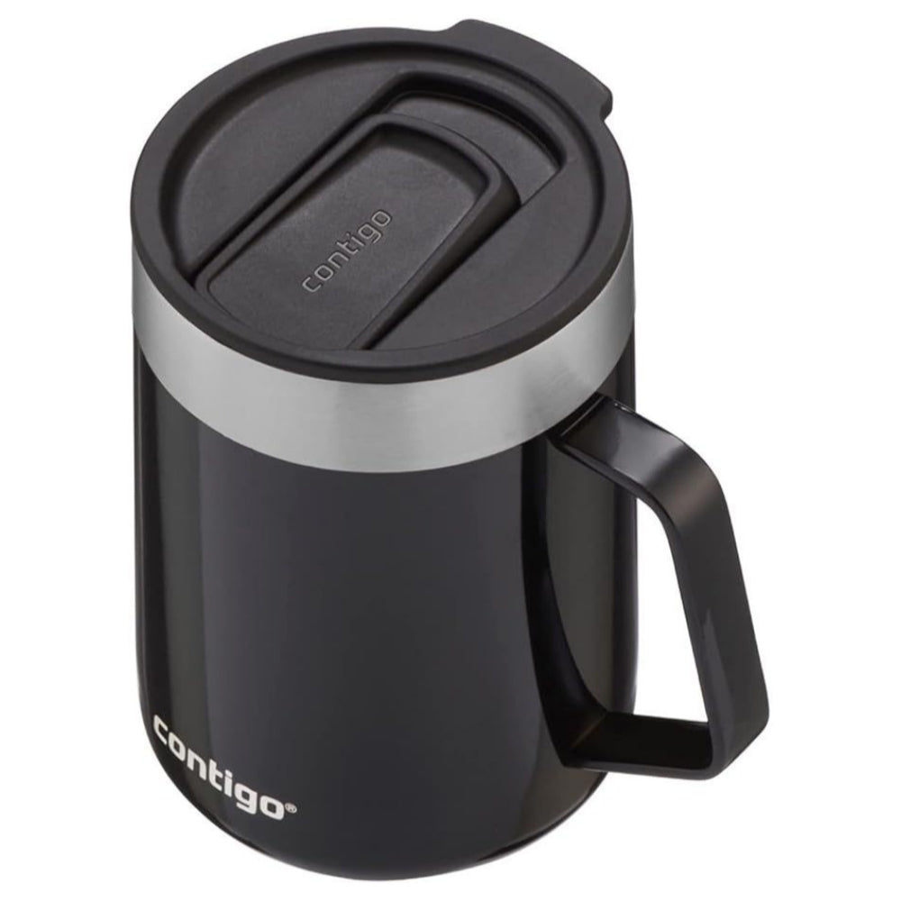 Taza Contigo Streeterville Mug de Acero Inoxidable con agarrador de 14oz 414ml color Licorice 2144597